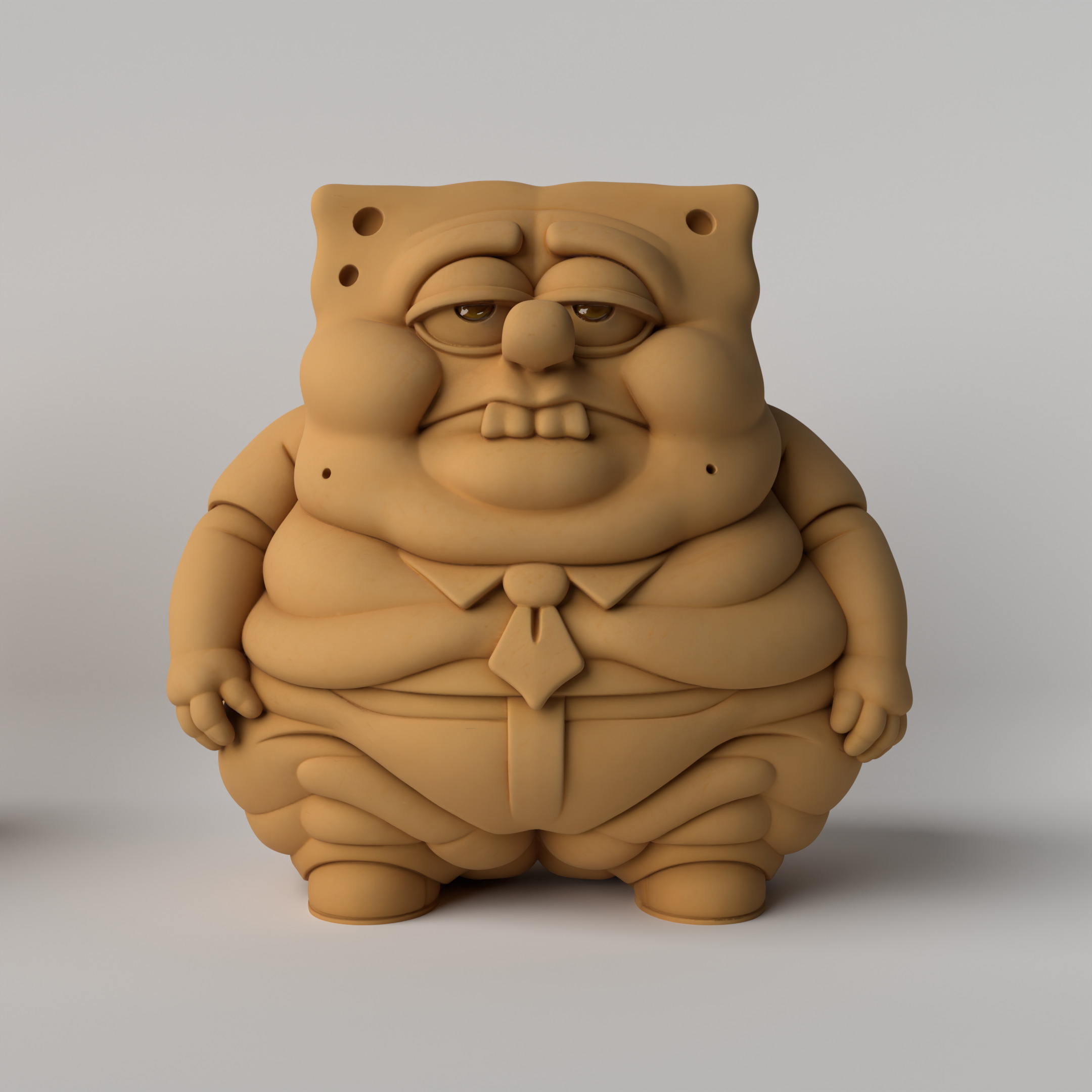 Chubby SpongeBob Funny Decorative Sculpture 3D print model_1