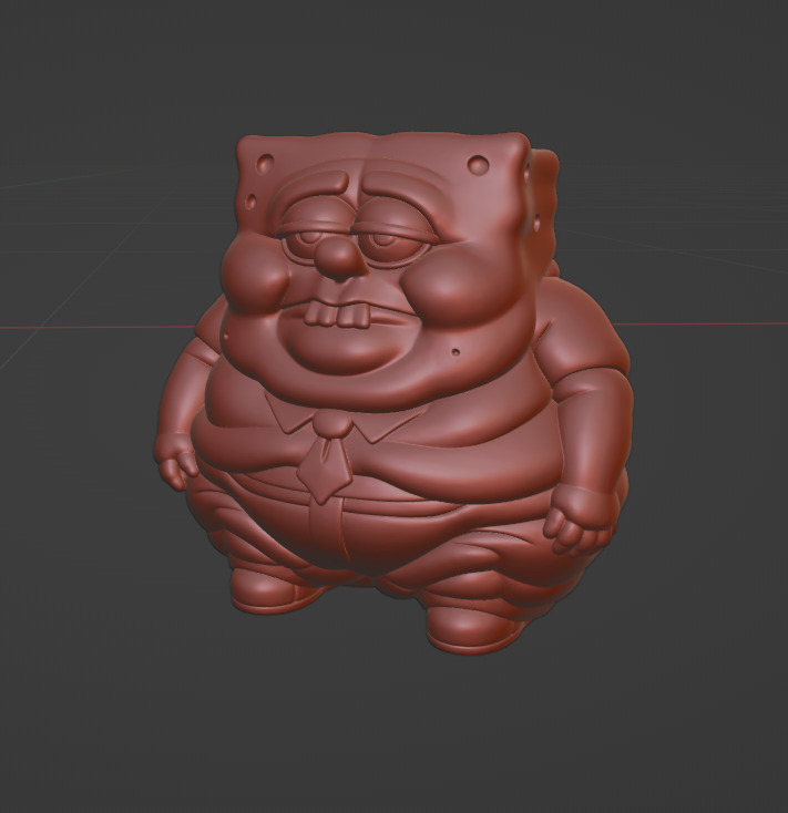 Chubby SpongeBob Funny Decorative Sculpture 3D print model_2