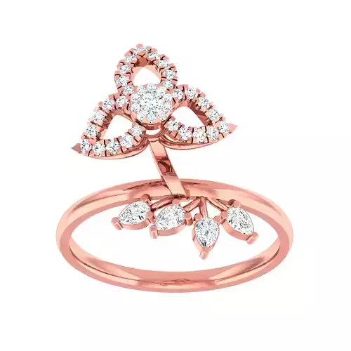 Diamond light gold ring 3D print model