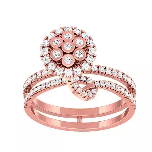 Diamond light gold ring 3D print model