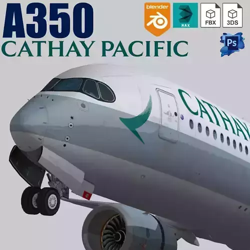 Airbus A350-900 XWB Cathay Pacific Low-poly 3D model