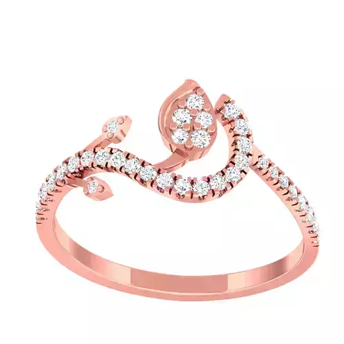 Diamond light gold ring 3D print model