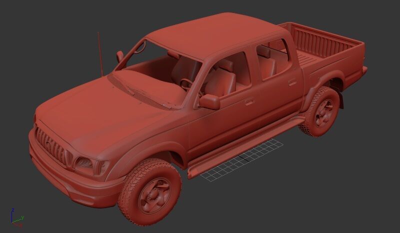 Toyota Tacoma Mk1f DoubleCab Limited 2001 3D print model_1