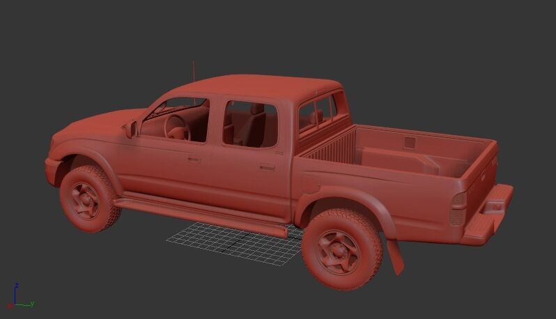 Toyota Tacoma Mk1f DoubleCab Limited 2001 3D print model_2