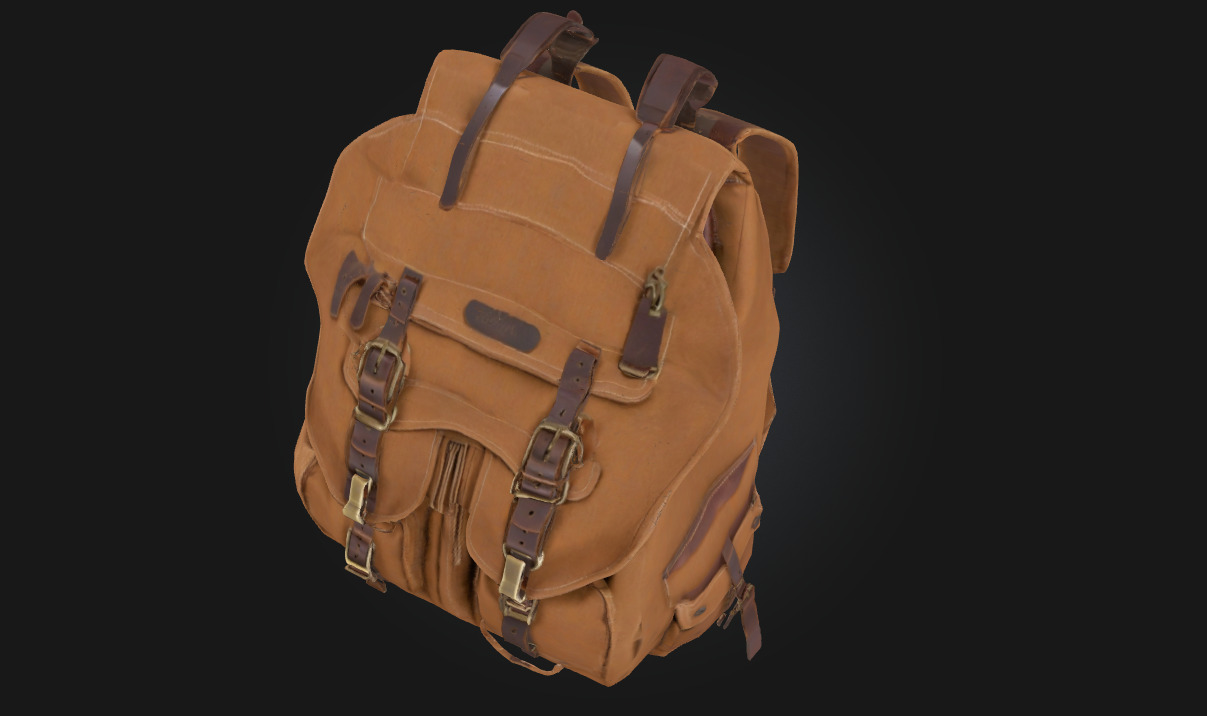 Rugged Adventure Backpack  Survival Gear Model for Exploration 3D model_4