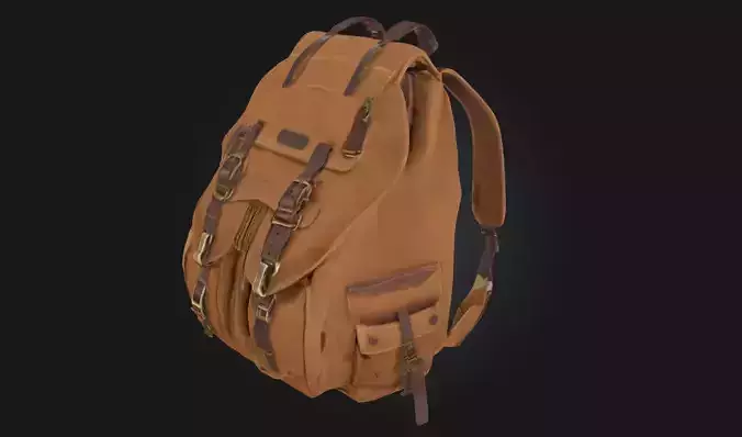 Rugged Adventure Backpack  Survival Gear Model for Exploration 3D model