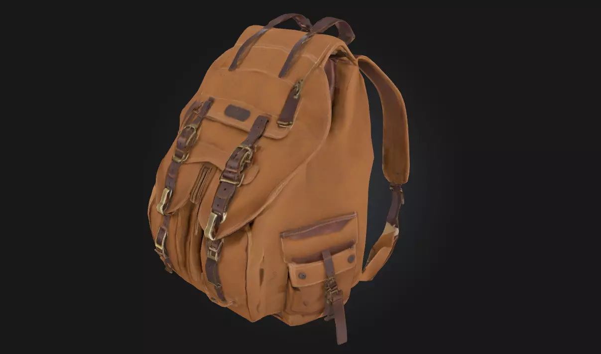Rugged Adventure Backpack  Survival Gear Model for Exploration 3D model_0