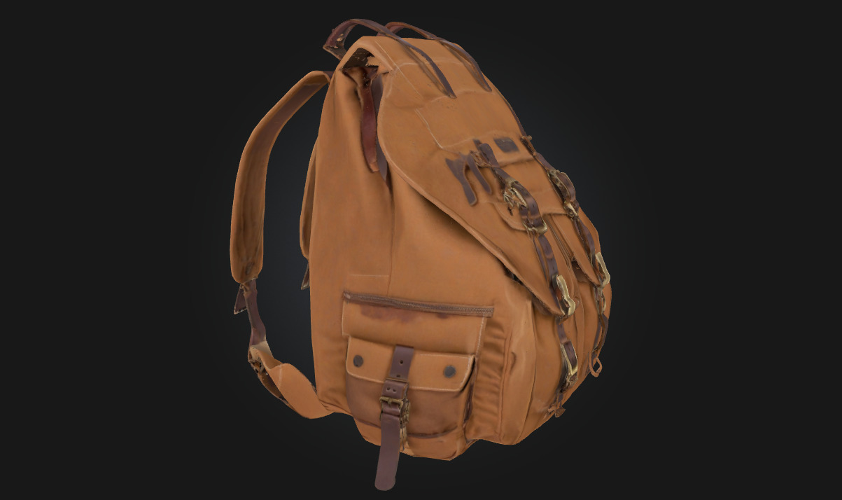 Rugged Adventure Backpack  Survival Gear Model for Exploration 3D model_1