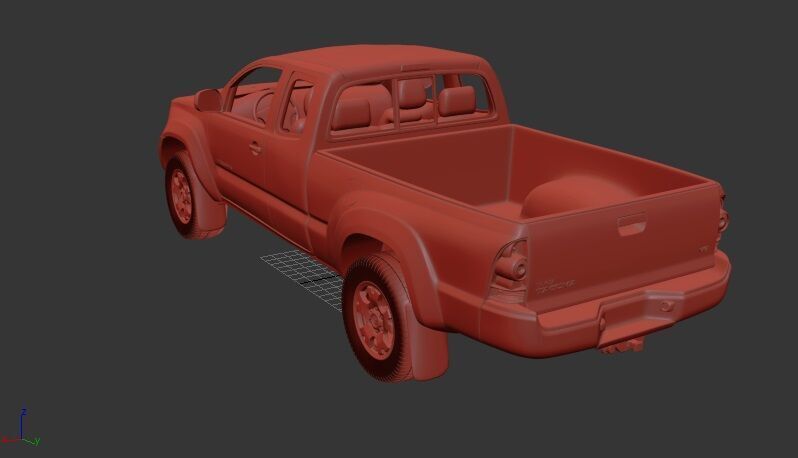 Toyota Tacoma AccessCab 2011 3D print model_2