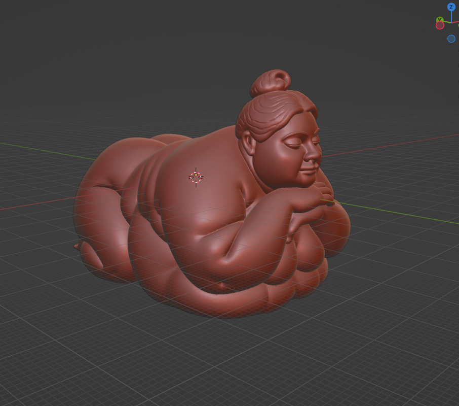 Chubby Woman Lying Down Sculpture 3D print model_1