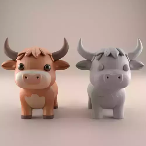 Cute Cow 3D STL Model for Print - Desk Decor 3D print model
