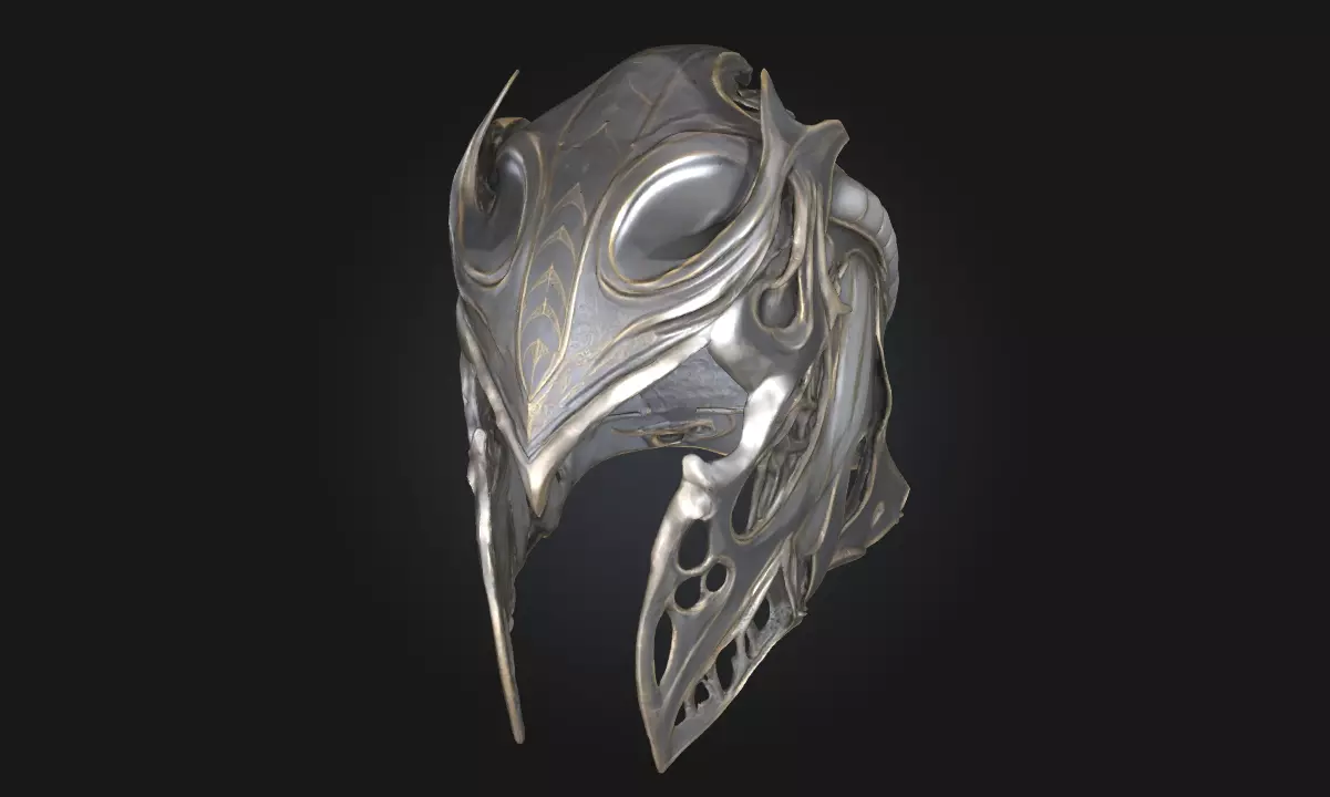 Ethereal Sentinel Helm Mystical Headgear Model for Fantasy 3D model