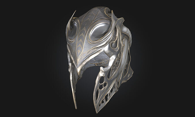 Ethereal Sentinel Helm  Mystical Headgear Model for Fantasy 3D model