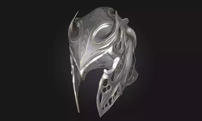 Ethereal Sentinel Helm  Mystical Headgear Model for Fantasy