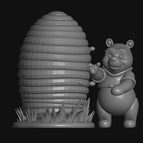 winnie the pooh beehive 3D print model