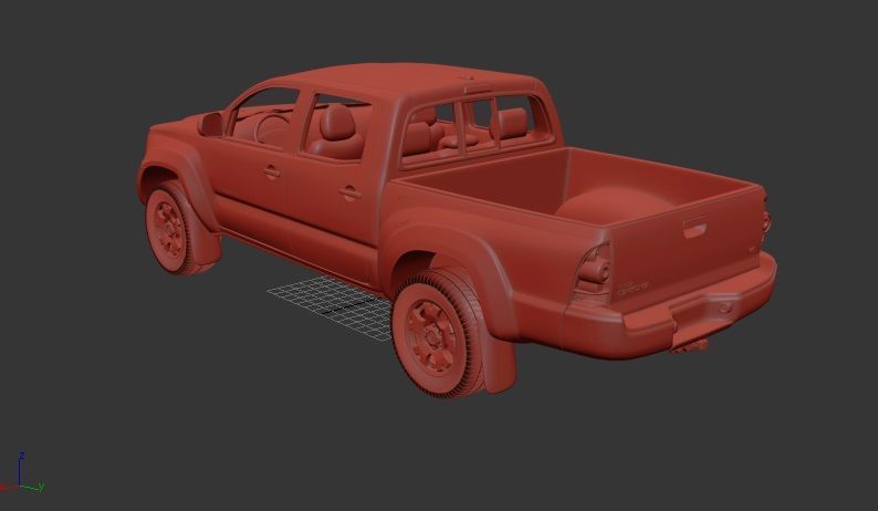Toyota Tacoma DoubleCab 2011 3D print model_2