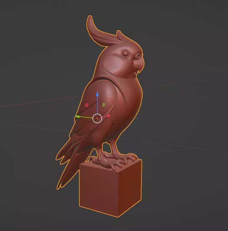 Cockatiel Sculpture Graceful Companion 3D print model