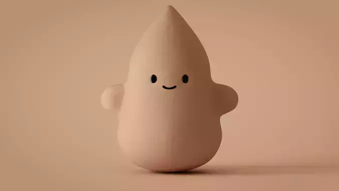 Sponge Character 3D Model Low-poly 3D model