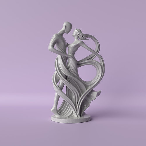 Abstract Lovers Embrace of Two Souls 3D print model