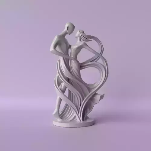 Abstract Lovers Embrace of Two Souls