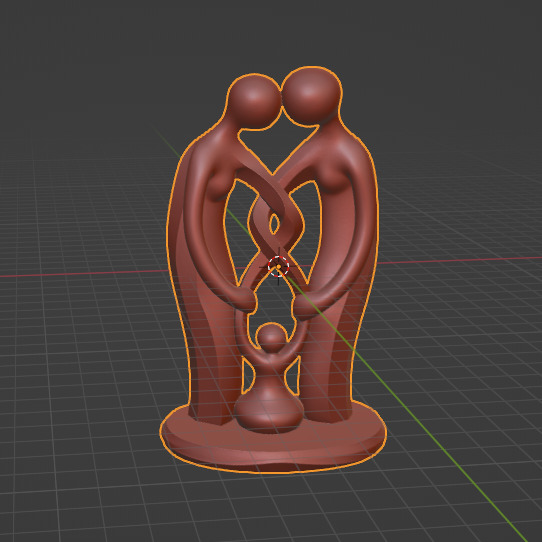 Family Unity Couple with Child Sculpture 3D print model_1