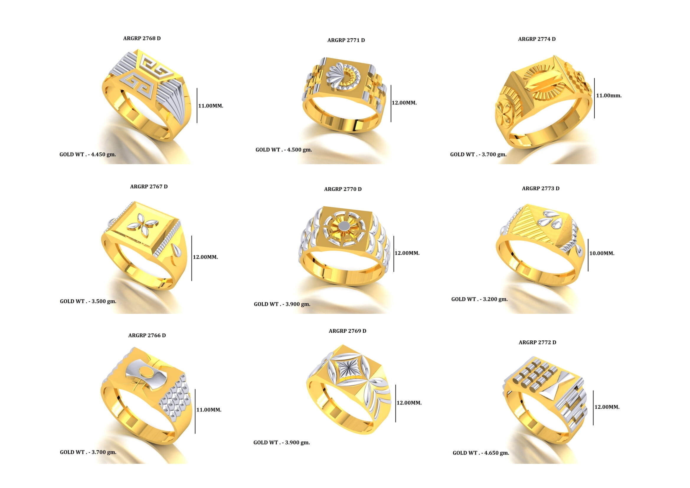 PAPER CASTING GENTS PLAIN RINGS 70P 3D print model_2