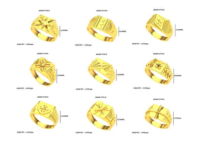PAPER CASTING GENTS PLAIN RINGS 70P 3D print model