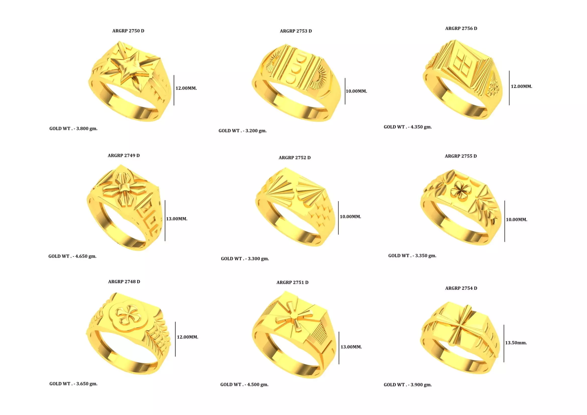 PAPER CASTING GENTS PLAIN RINGS 70P 3D print model_0