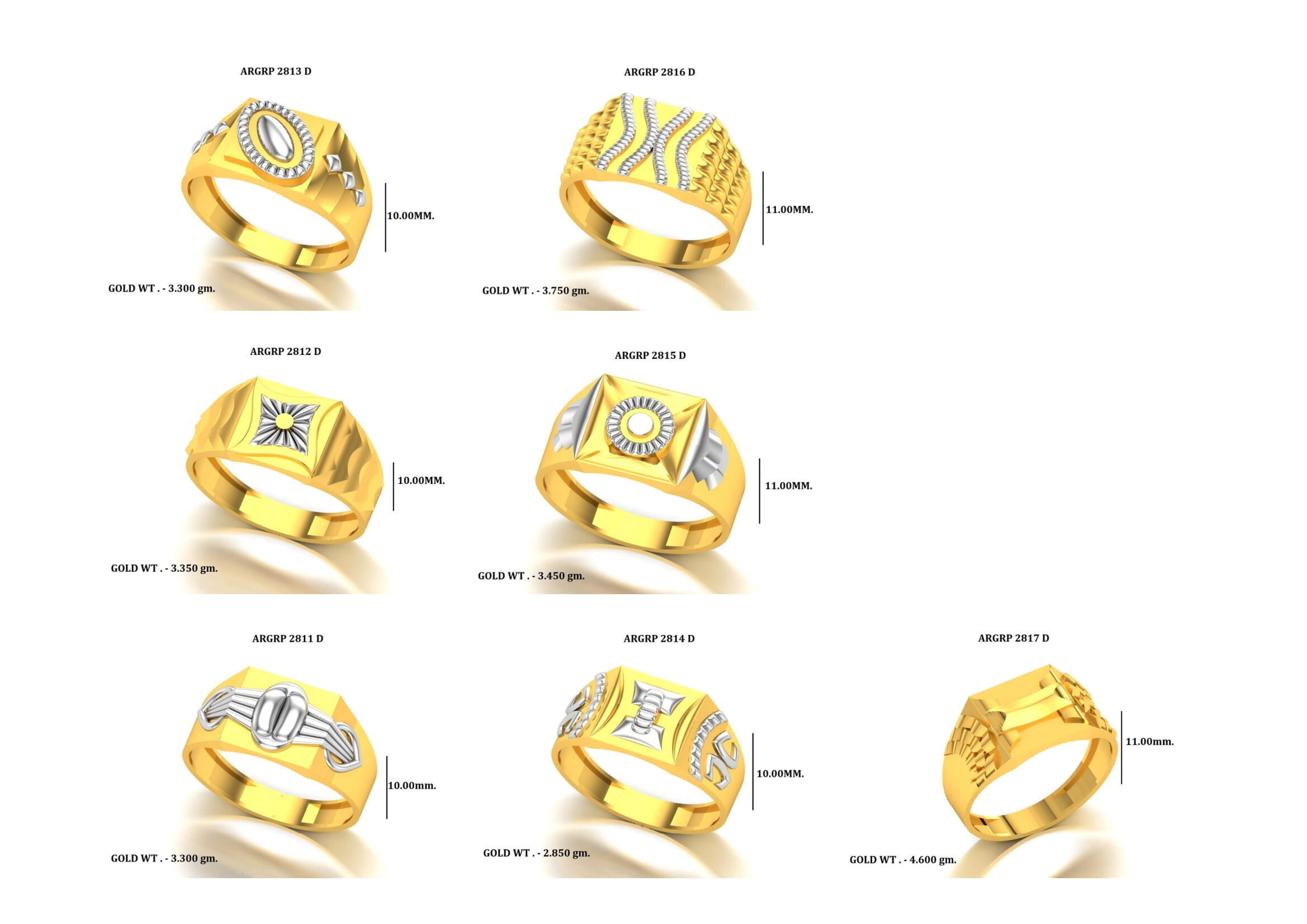 PAPER CASTING GENTS PLAIN RINGS 70P 3D print model_7