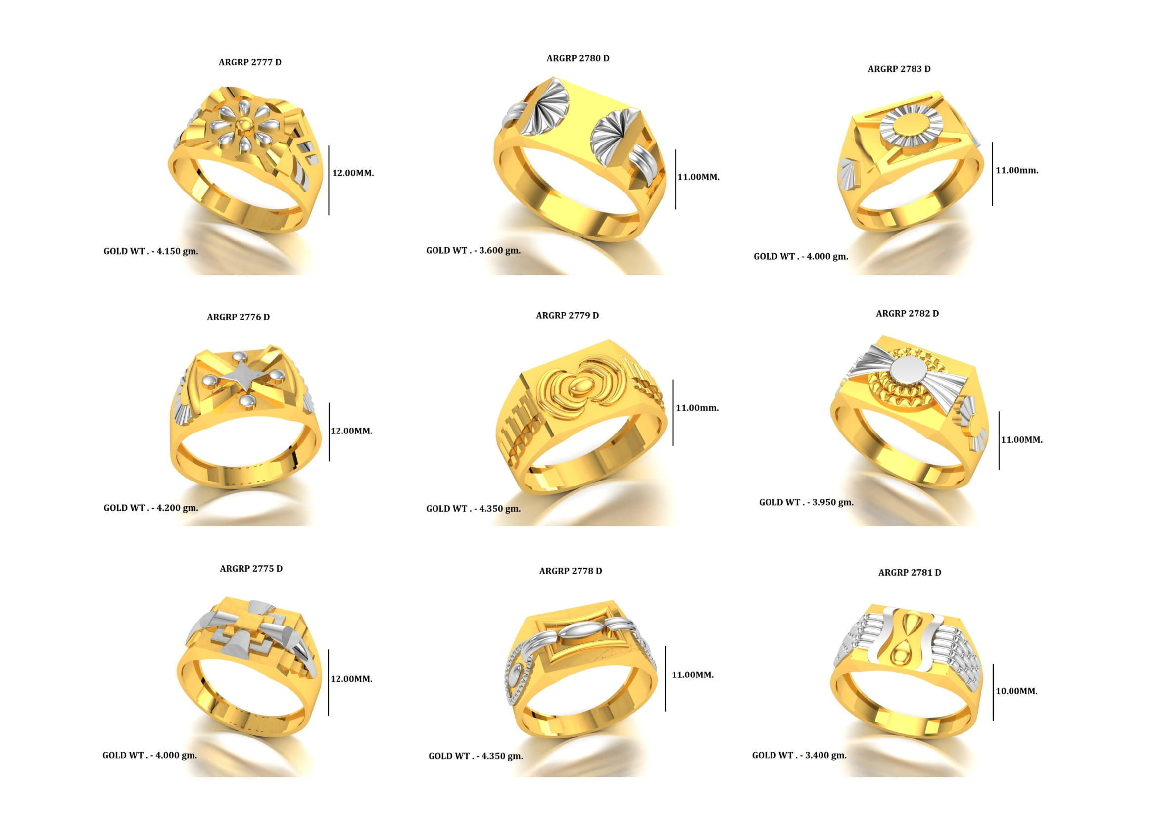 PAPER CASTING GENTS PLAIN RINGS 70P 3D print model_3
