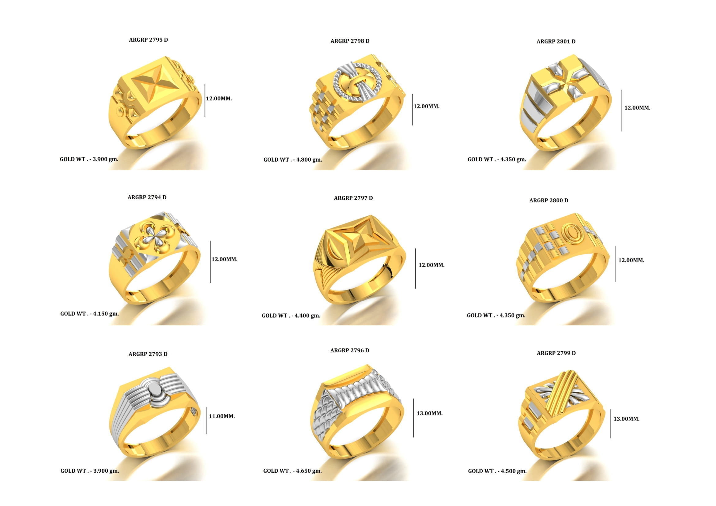 PAPER CASTING GENTS PLAIN RINGS 70P 3D print model_5