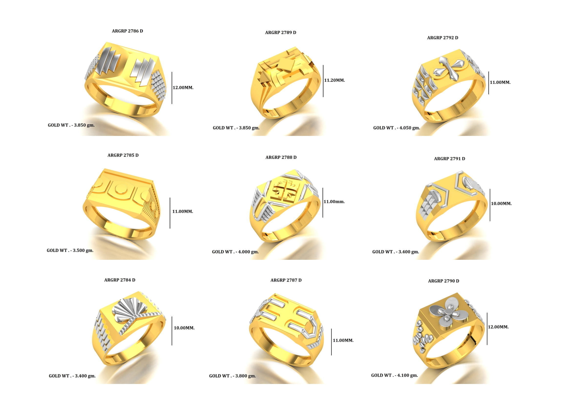 PAPER CASTING GENTS PLAIN RINGS 70P 3D print model_4