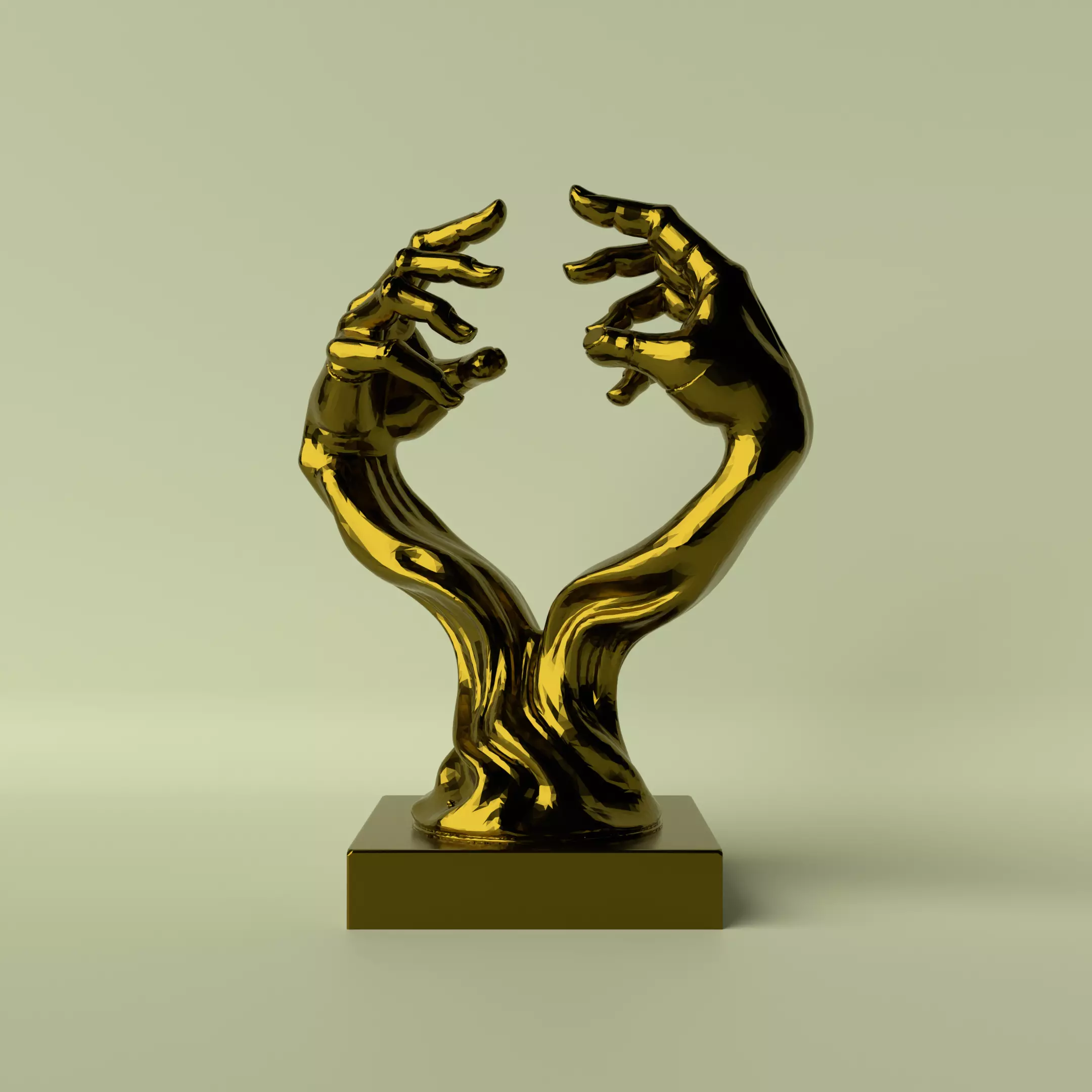 Abstract Hands Sculpture Unity in Form 3D print model_0
