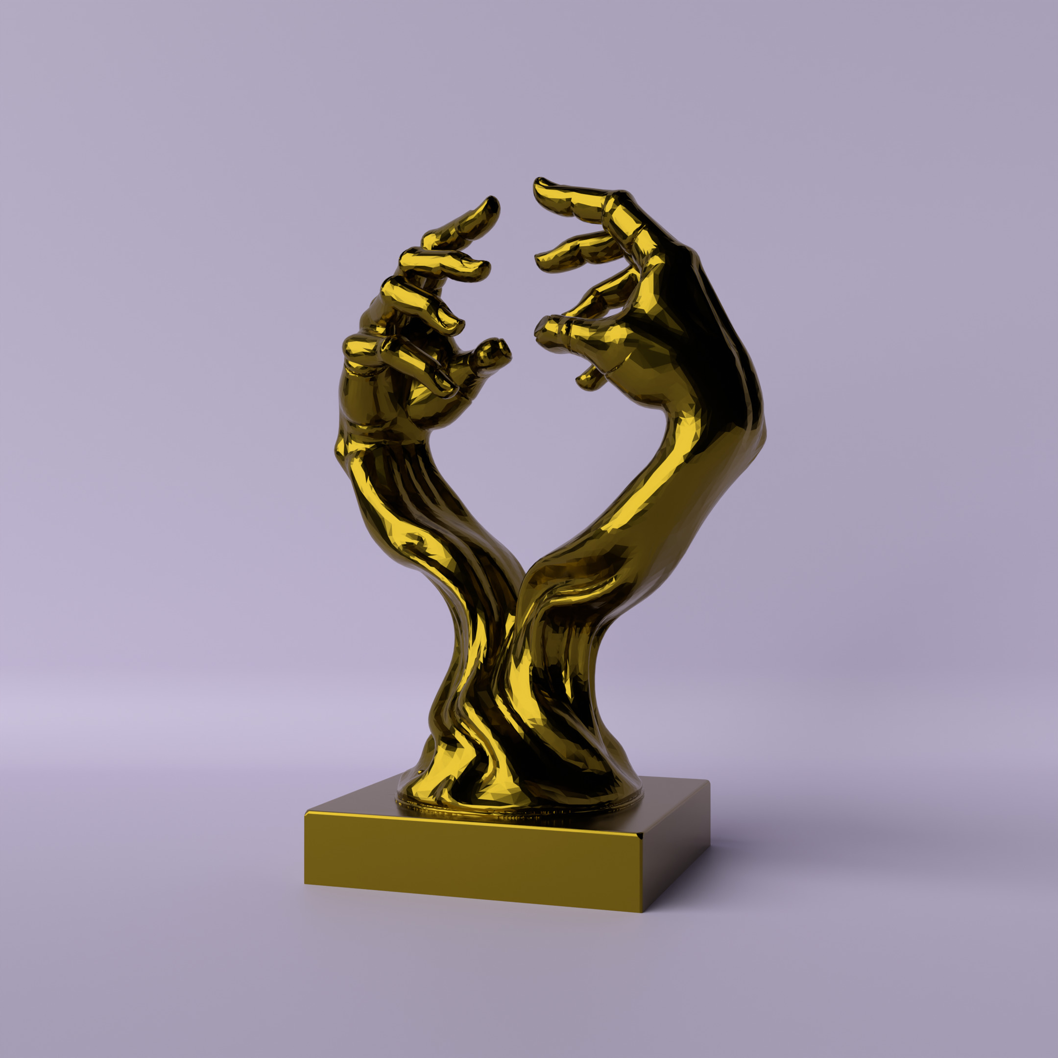Abstract Hands Sculpture Unity in Form 3D print model_2