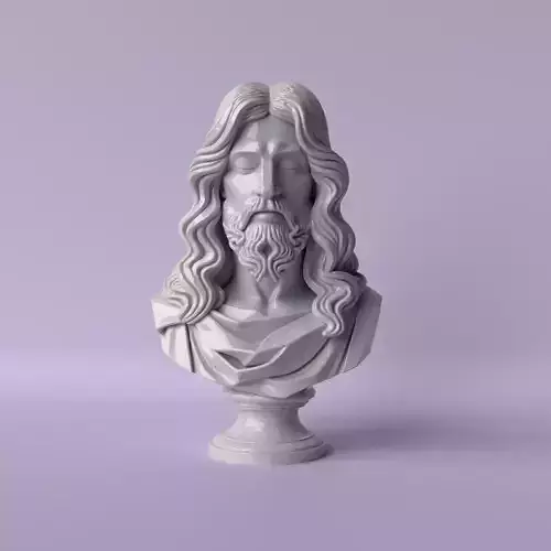 Jesus Bust Divine Simplicity 3D print model
