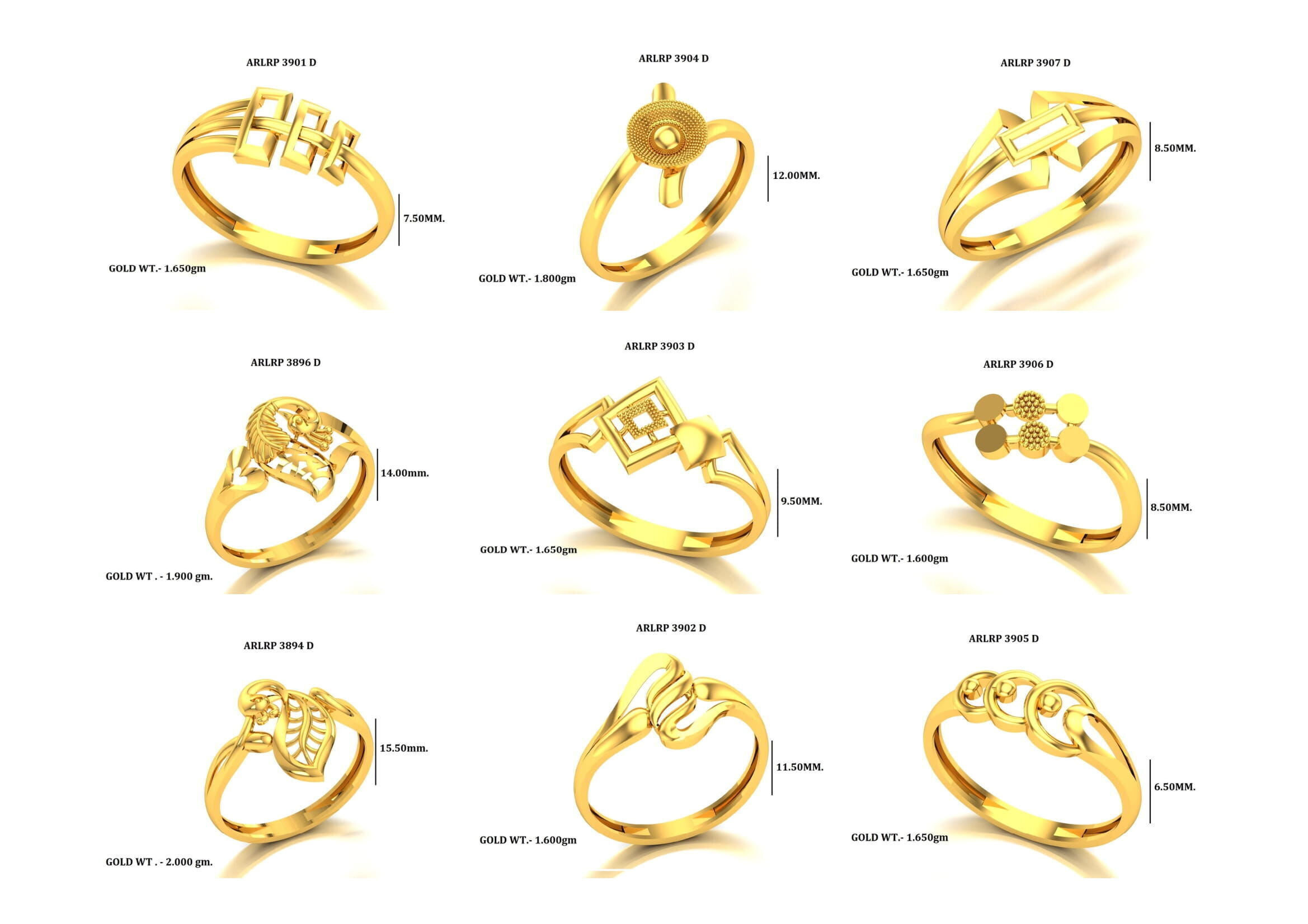 PLAIN RINGS PAPER CASTING FOR LADIES LATEST  3D print model_9