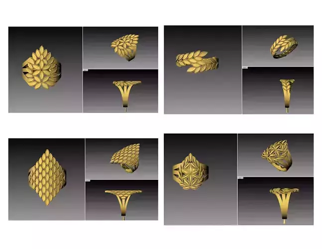 300 LIGHT WEIGHT LADIES RINGS LATEST DESIGNS STL  3D print model