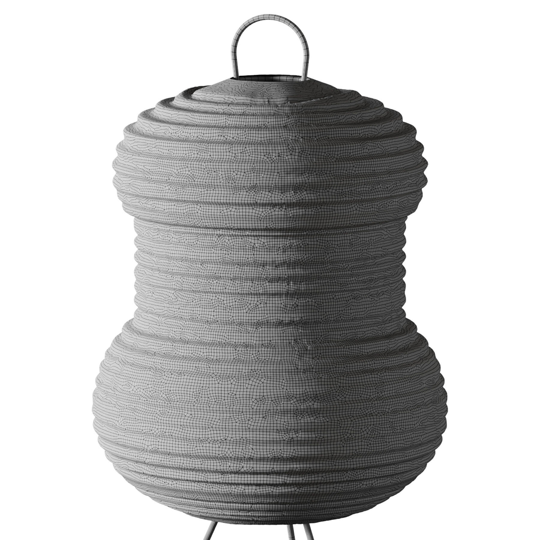 Japanese Noguchi Inspired Table Lamp 3D model_14