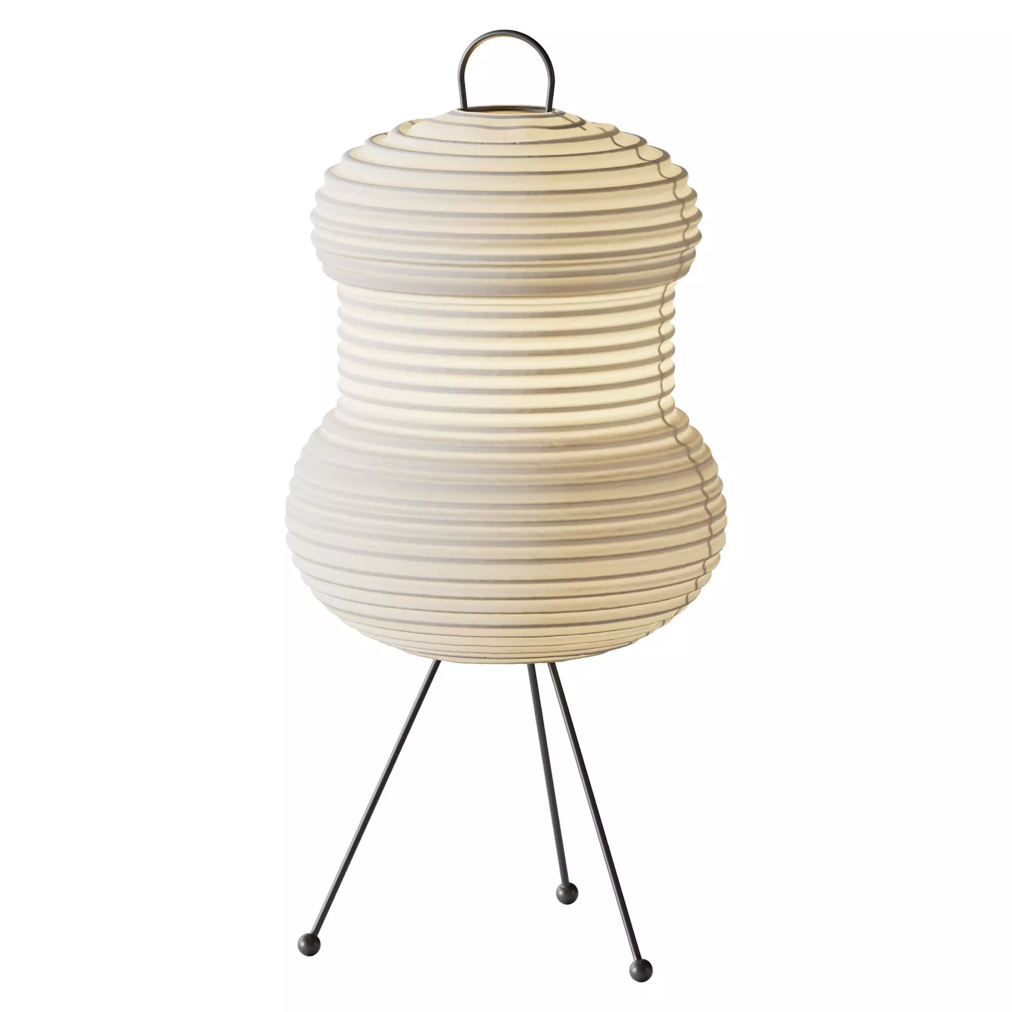Japanese Noguchi Inspired Table Lamp 3D model_0