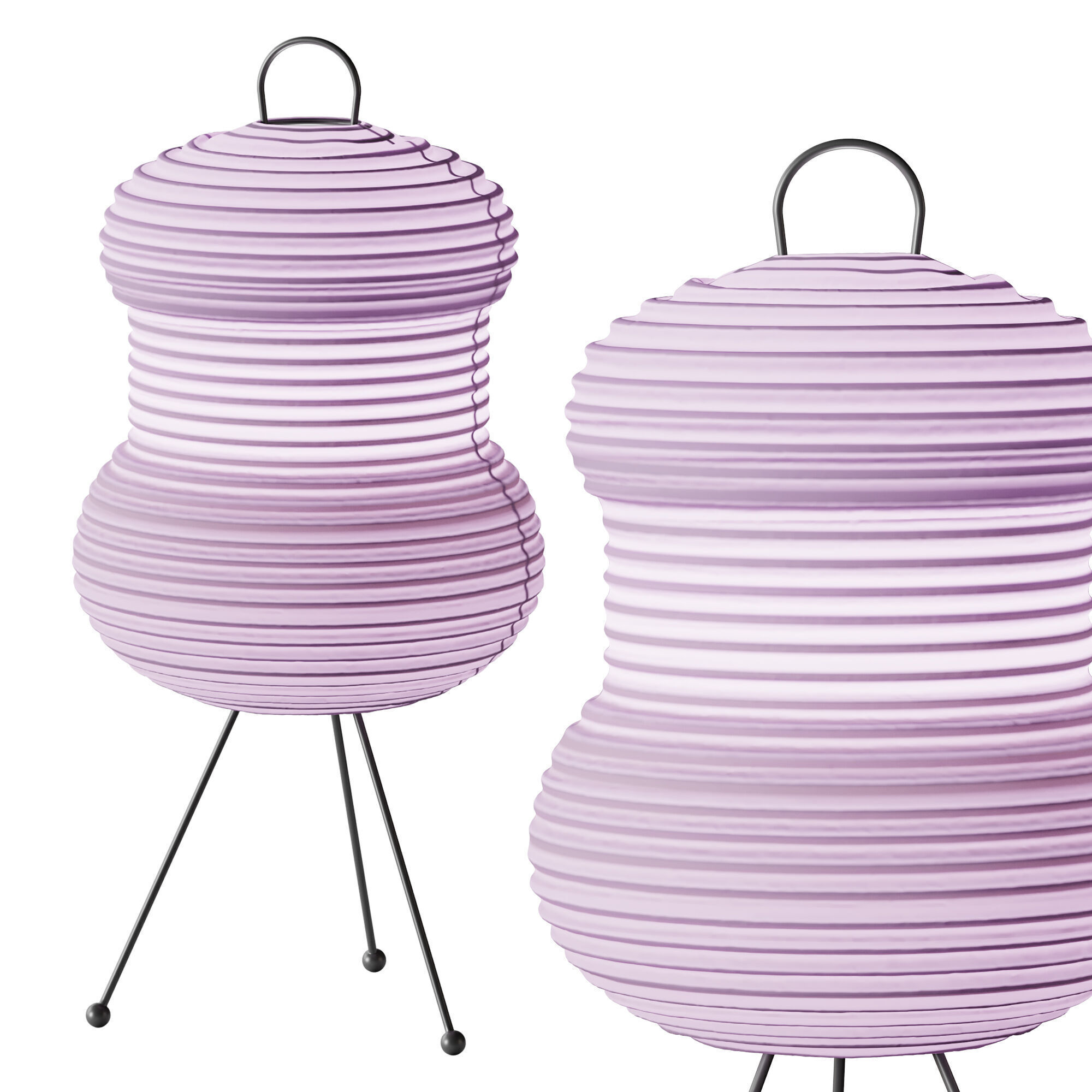 Japanese Noguchi Inspired Table Lamp 3D model_7