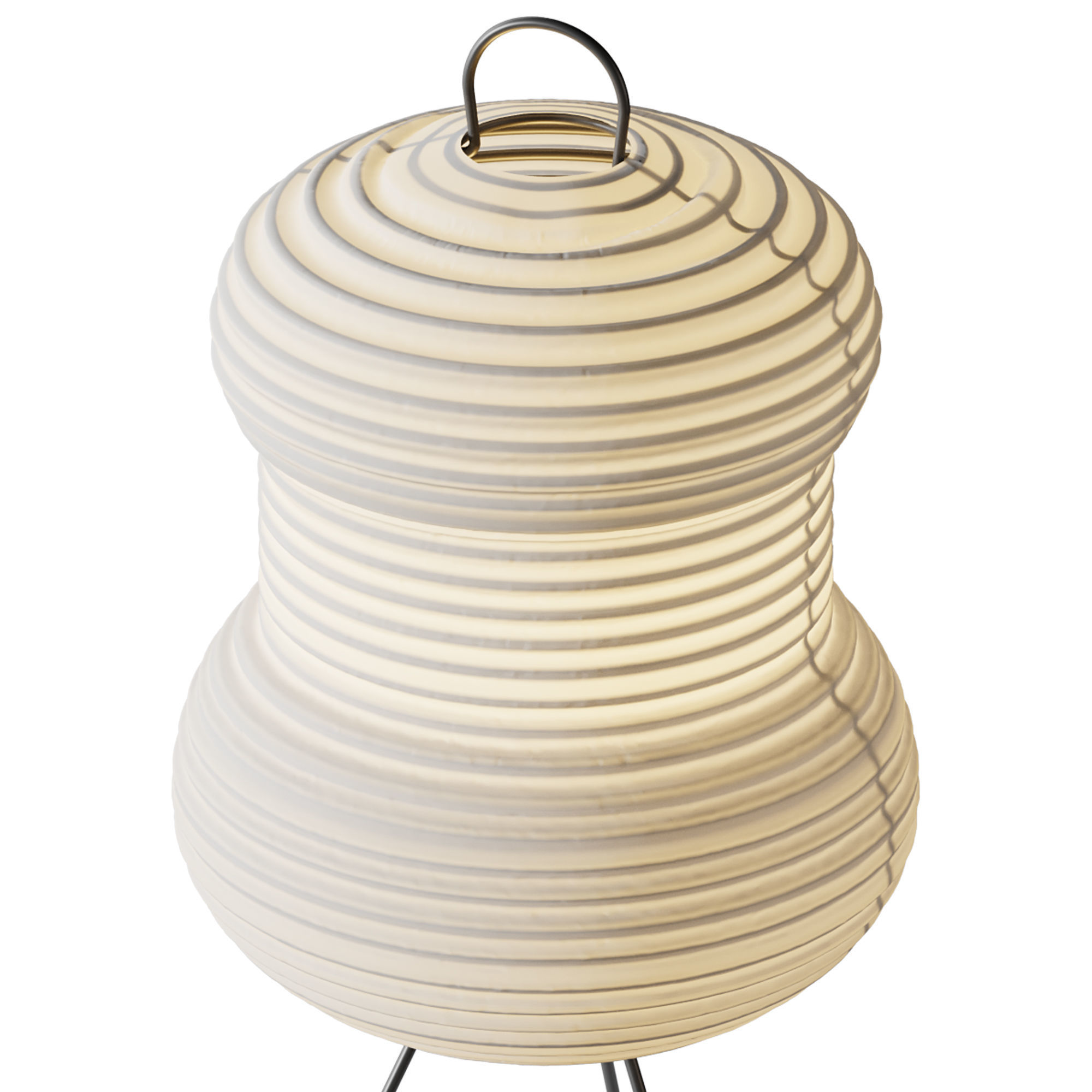 Japanese Noguchi Inspired Table Lamp 3D model_3