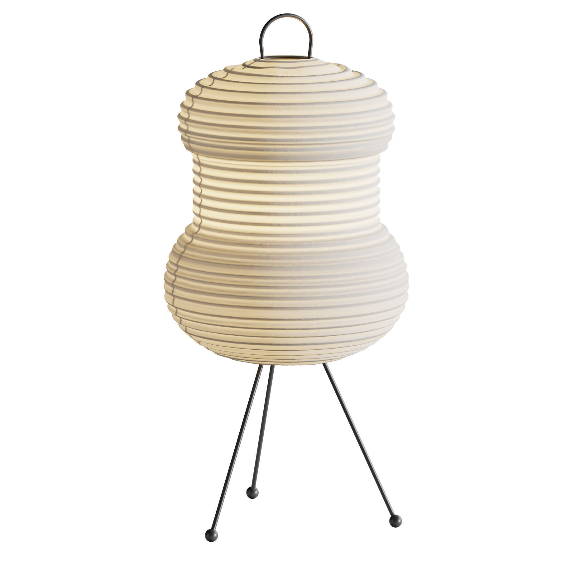 Japanese Noguchi Inspired Table Lamp 3D model_4