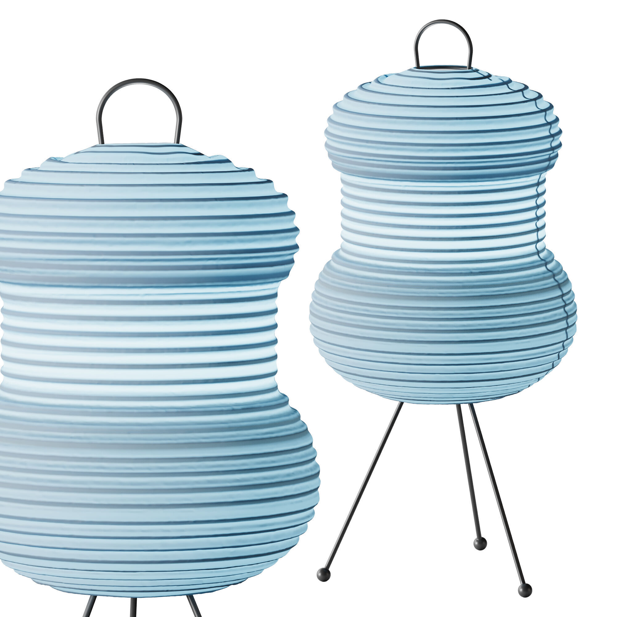 Japanese Noguchi Inspired Table Lamp 3D model_8