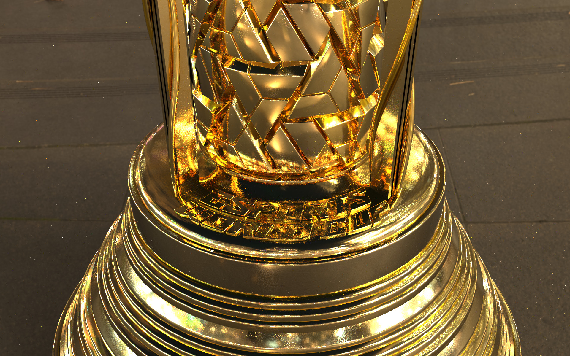 Esports world cup in Saudia - online digital games award trophy 3D model_2