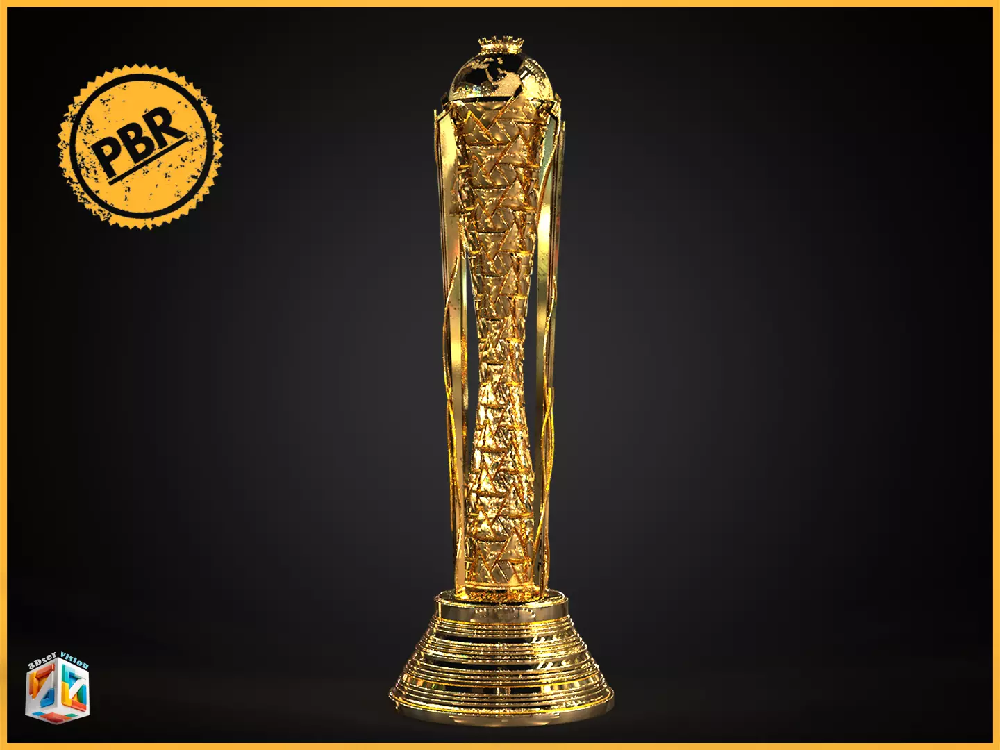 Esports world cup in Saudia - online digital games award trophy 3D model_0