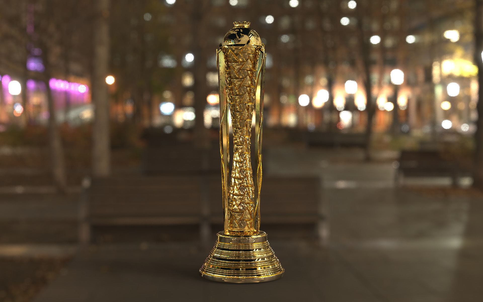 Esports world cup in Saudia - online digital games award trophy 3D model_10