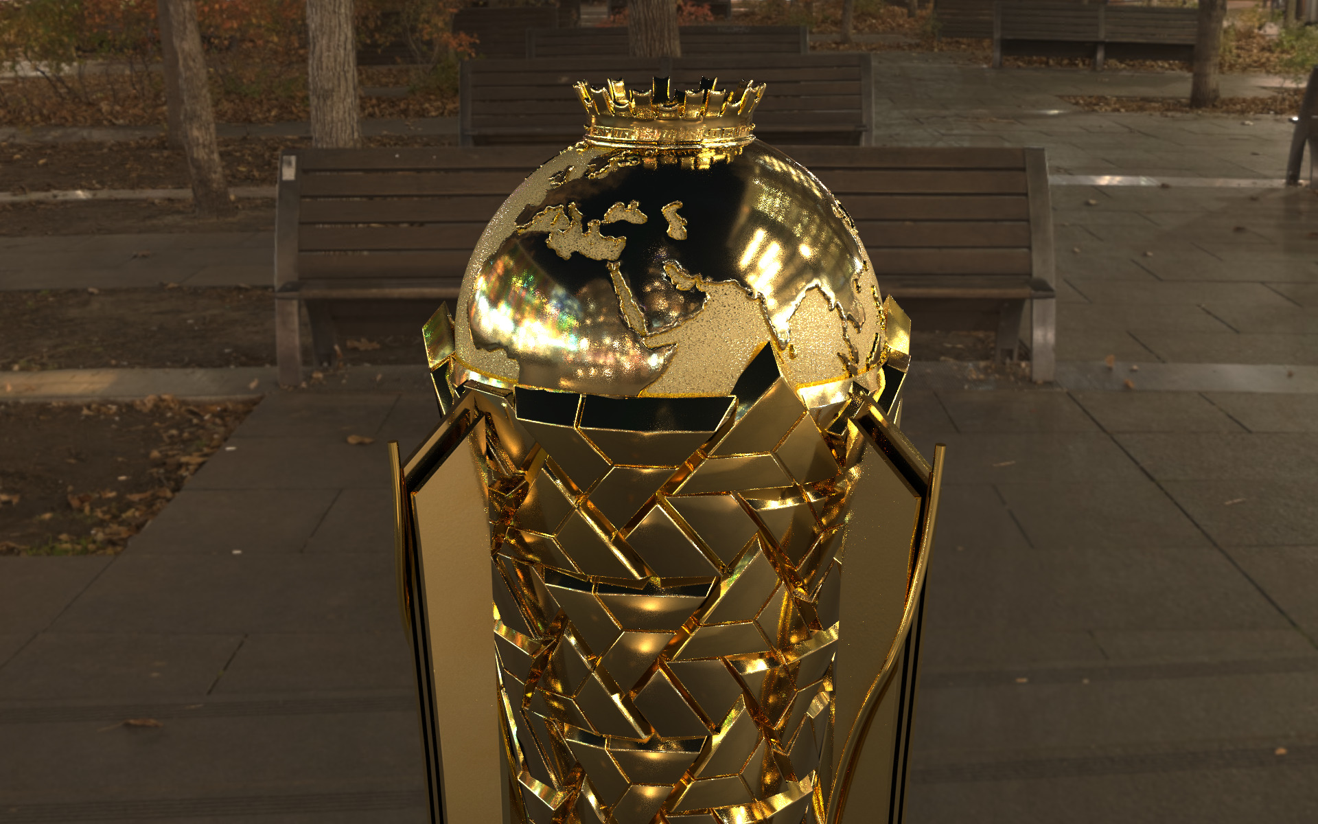 Esports world cup in Saudia - online digital games award trophy 3D model_3