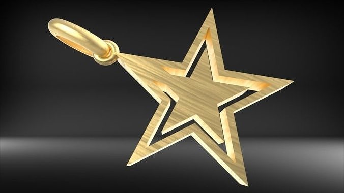 Cryspy 5 Five Star Pendant Charm Necklace Jewelry 3D print model