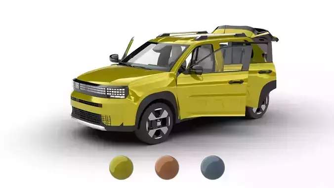 Fiat Grande Panda Hybrid 2025 HQ 3d model 3D model