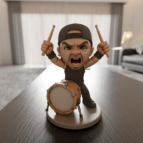Lars Ulrich chibi 3D print model
